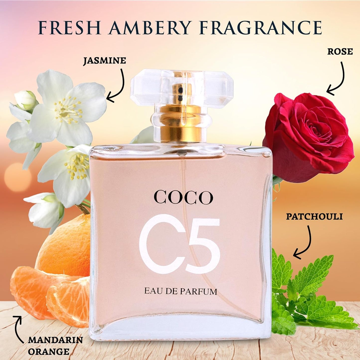 C5 for Women Eau De Parfum - Pure Femininity in a Bottle - Delicate Floral Scents of Jasmine and May Rose - A Fragrance That Will Get You Noticed - Cruelty-Free Perfume Precious Gift for Women